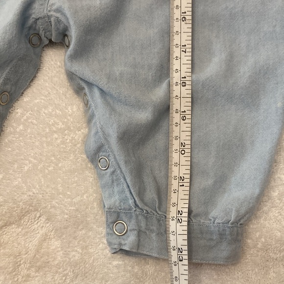 VNTG Chambray BabyGAP One Piece Cotton Jumpsuit w/Shoes 6-12 Month - Picture 8 of 14